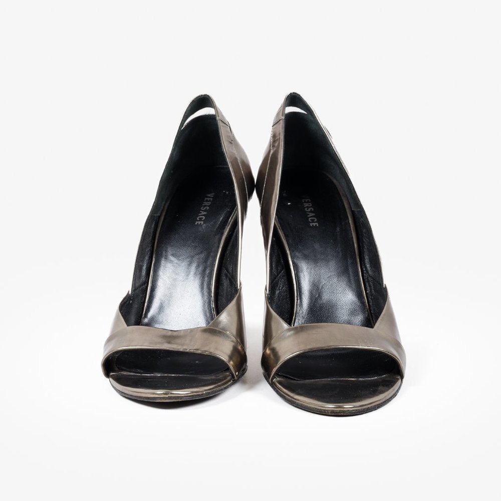 Versace Silver Metallic Sandals - Picture 3 of 10